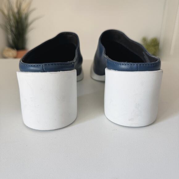 Camper Colorblock Navy Blue Leather Slip-On Meda Clog Mules Size 38/7.5 - Picture 5 of 9